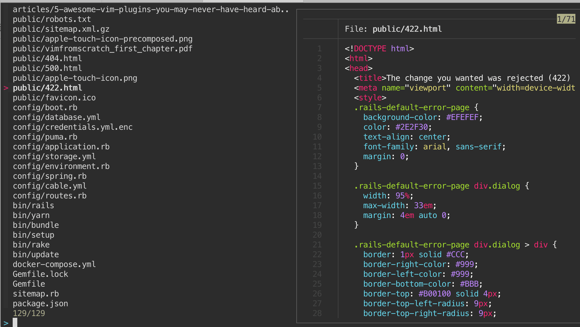 Fzf with a file preview